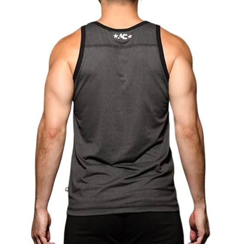 Andrew Christian Stretch Gym Tank Charcoal Grey Small - Picture 9 of 11
